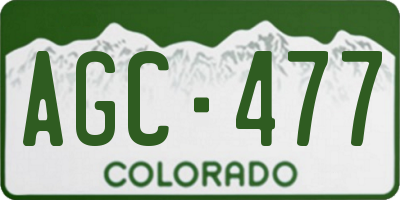 CO license plate AGC477
