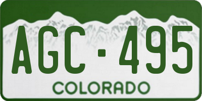 CO license plate AGC495