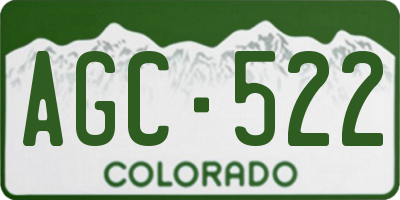 CO license plate AGC522