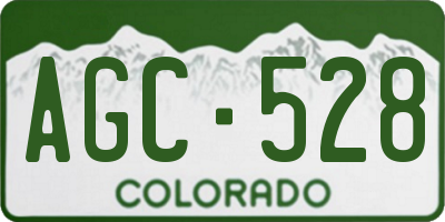 CO license plate AGC528