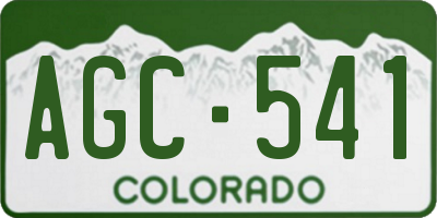 CO license plate AGC541