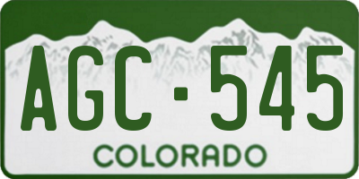 CO license plate AGC545