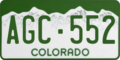 CO license plate AGC552