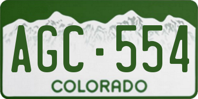 CO license plate AGC554
