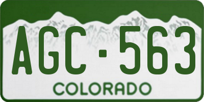 CO license plate AGC563