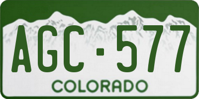 CO license plate AGC577