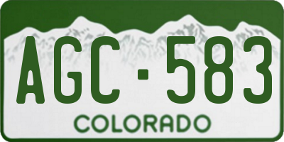 CO license plate AGC583