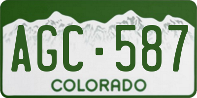 CO license plate AGC587
