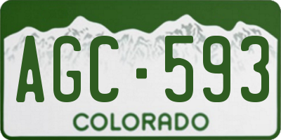 CO license plate AGC593