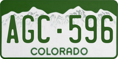 CO license plate AGC596