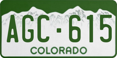 CO license plate AGC615