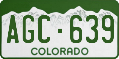 CO license plate AGC639