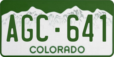 CO license plate AGC641