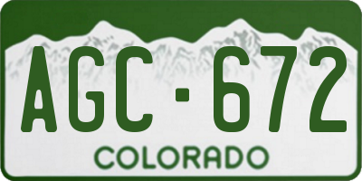 CO license plate AGC672
