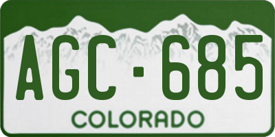 CO license plate AGC685