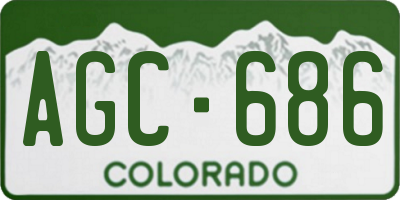 CO license plate AGC686