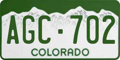 CO license plate AGC702
