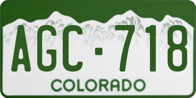 CO license plate AGC718