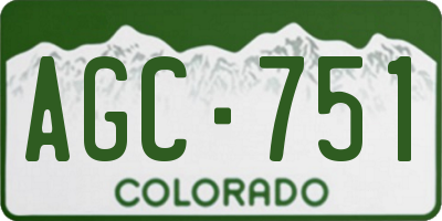 CO license plate AGC751
