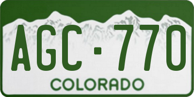CO license plate AGC770