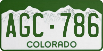 CO license plate AGC786
