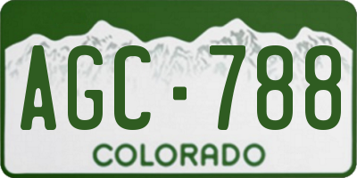 CO license plate AGC788