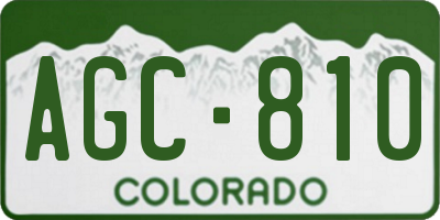CO license plate AGC810