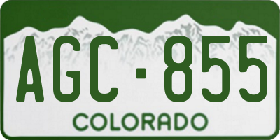 CO license plate AGC855