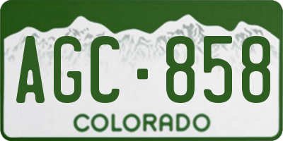 CO license plate AGC858