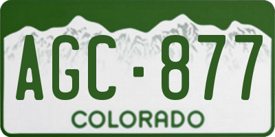 CO license plate AGC877