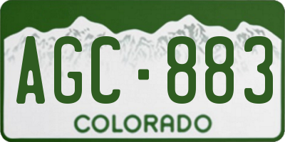 CO license plate AGC883