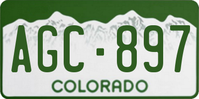 CO license plate AGC897