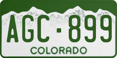 CO license plate AGC899