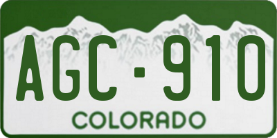 CO license plate AGC910