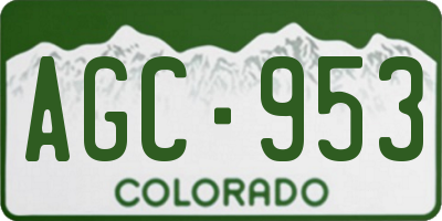 CO license plate AGC953