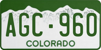 CO license plate AGC960