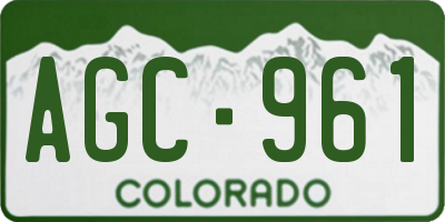 CO license plate AGC961