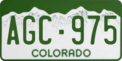 CO license plate AGC975
