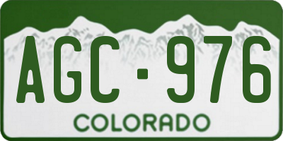 CO license plate AGC976