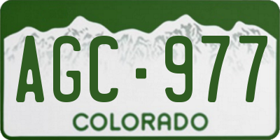 CO license plate AGC977