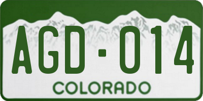CO license plate AGD014