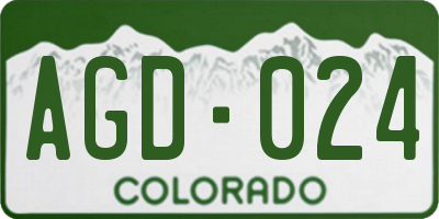 CO license plate AGD024