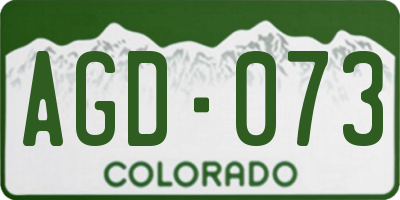 CO license plate AGD073