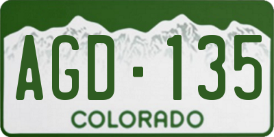 CO license plate AGD135