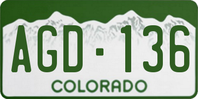 CO license plate AGD136