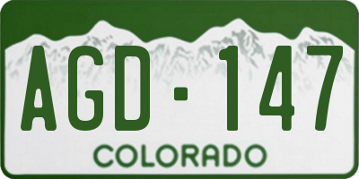 CO license plate AGD147