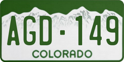 CO license plate AGD149
