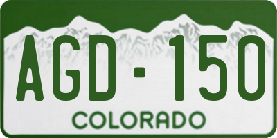 CO license plate AGD150