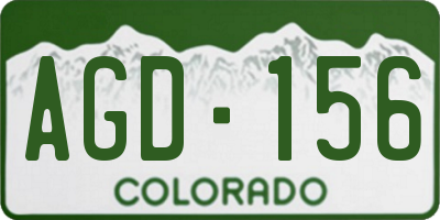 CO license plate AGD156