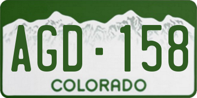 CO license plate AGD158